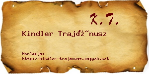 Kindler Trajánusz névjegykártya